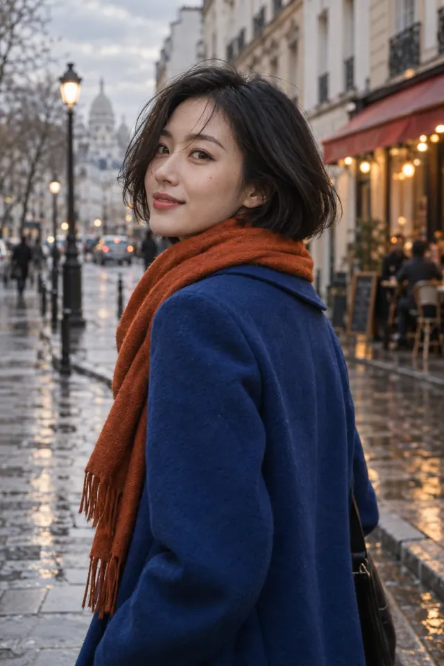 Street portrait in cool overcast light